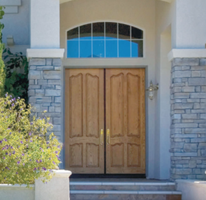 Stone house with old entry door