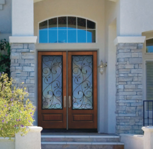 Stone house with new therma-tru entry door
