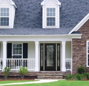 White house with new therma-tru entry door