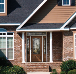 cedar house with new therma-tru entry door
