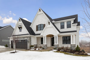 Front view of a white two-story home